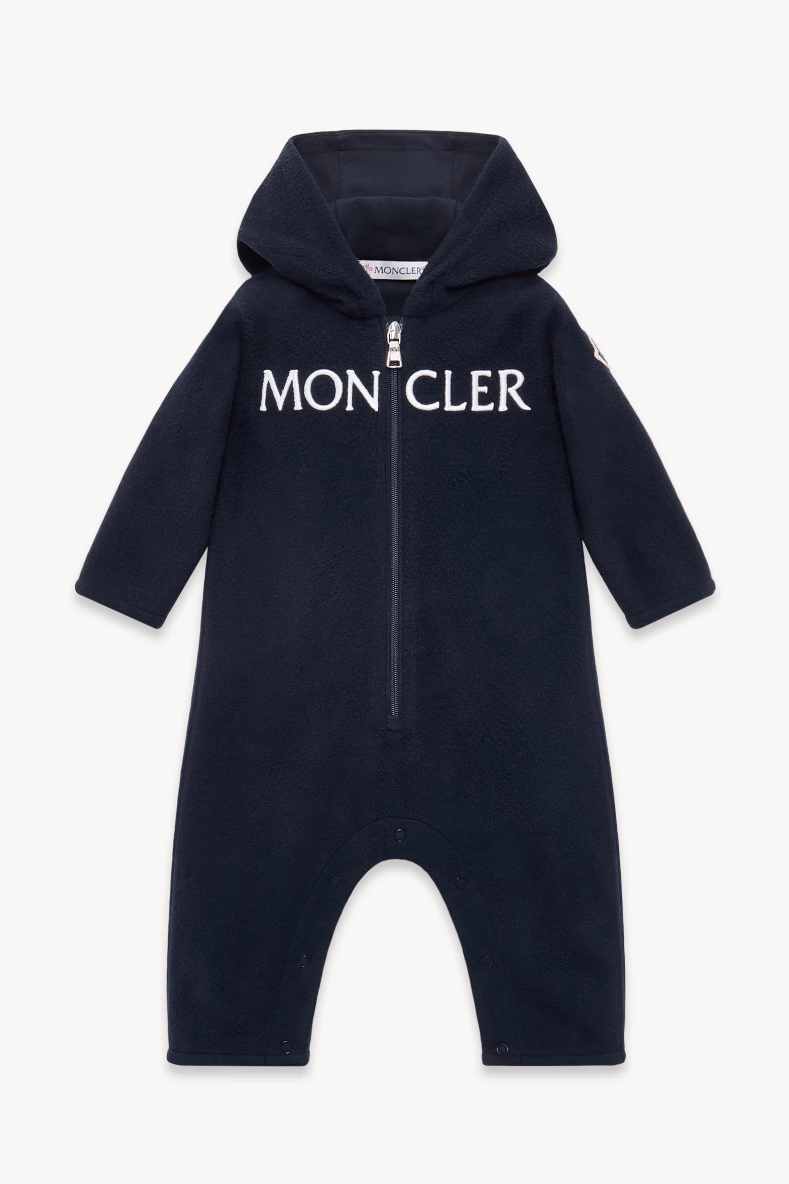 Hooded Fleece Baby Grow Gender Neutral Navy Blue Moncler 0